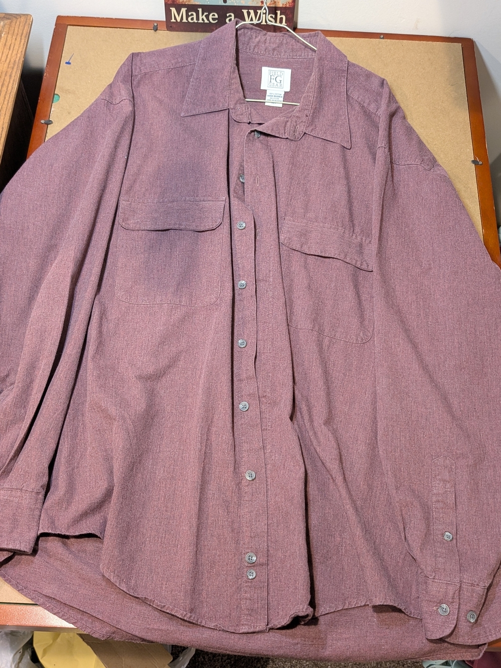 Field Gear Men’s Long-Sleeve Button-Up Shirt — Mauve